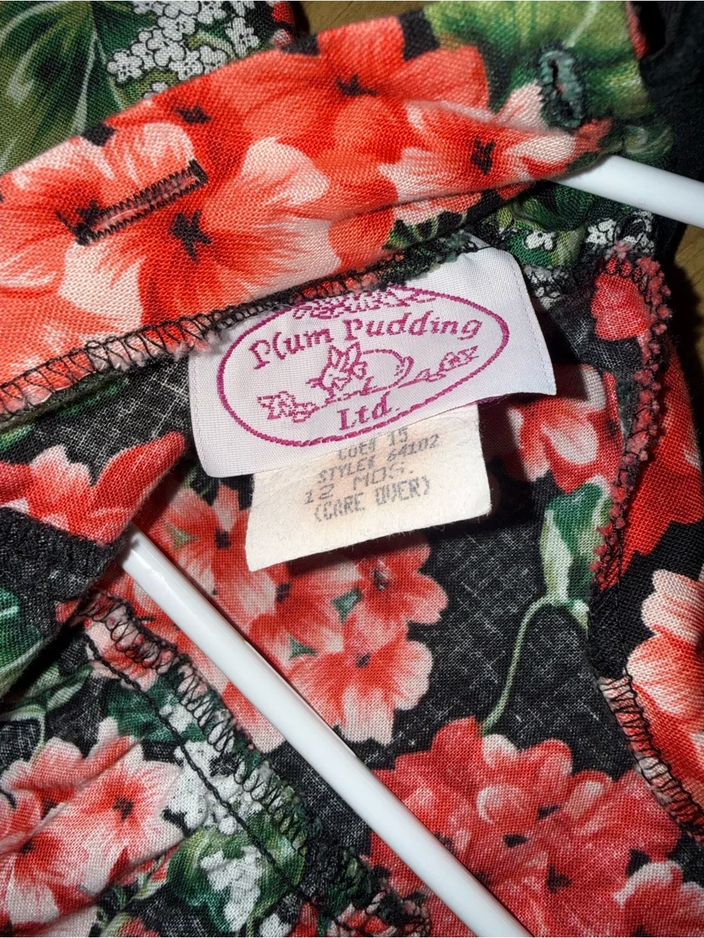 Vintage 90’sInfant Floral Convertible Sleep Sack Pajamas - Black with Red Floral
